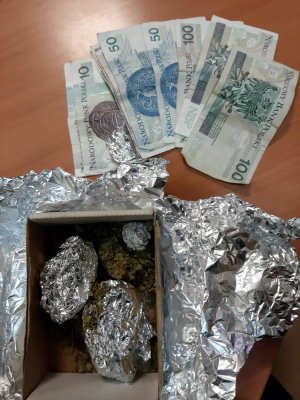 Zabezpieczony susz roślinny oraz banknoty różnych nominałów zabezpieczone na poczet przyszłych kar