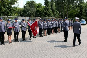 Przegląd pododdziału przez Komendanta Powiatowego Policji