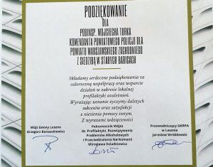 Podziękowania dla Komendanta Powiatowego Policji