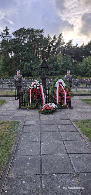 Warta honorowy żołnierzy przy pomniku