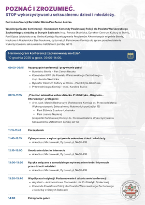 Harmonogram konferencji